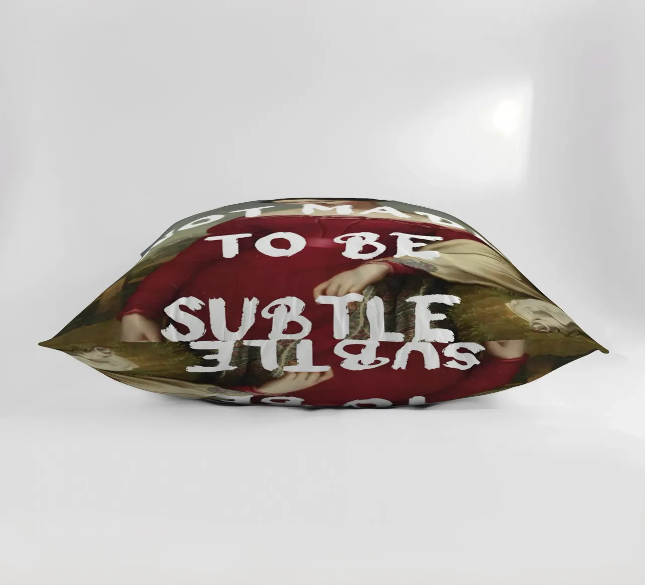 "Not Subtle" - Remix classico, empowerment, dichiarazione audace, T cuscino da NorwesClub