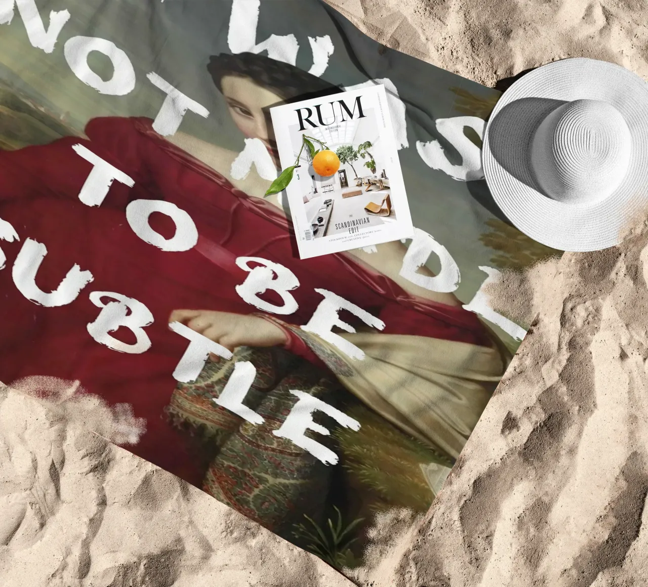 "Not Subtle" - Remix classico, empowerment, dichiarazione audace, T telo mare da NorwesClub