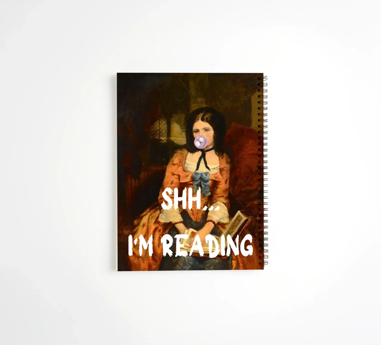 "Shh... I'm Reading" - Pop Art, Classic Remix, Humorous, Boo spiral notebook by NorwesClub