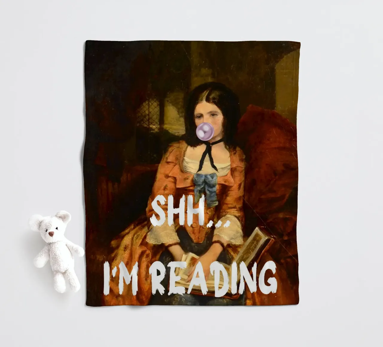 "Shh... sto leggendo" - Pop Art, Remix classico, Umoristico, Boo coperta in pile da NorwesClub