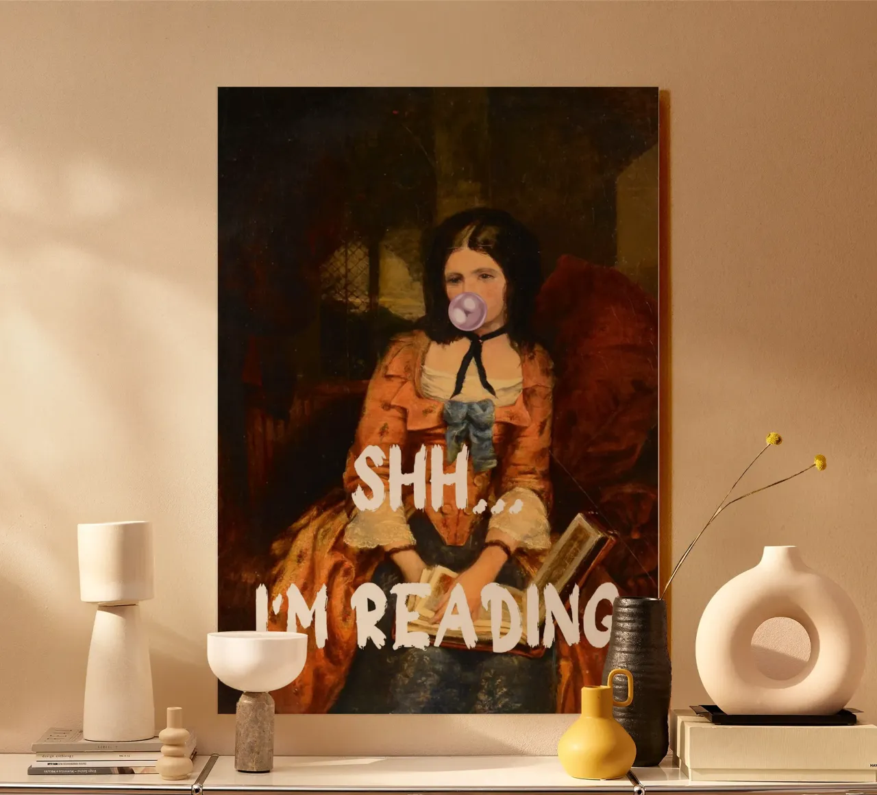 "Shh... sto leggendo" - Pop Art, Remix classico, Umoristico, Boo plexiglass da NorwesClub