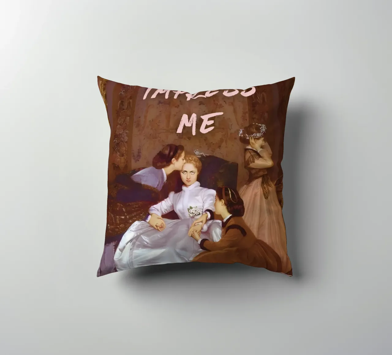 "Don't Impress Me" - Remix classico, arte pop, umorismo, audacia cuscino da NorwesClub