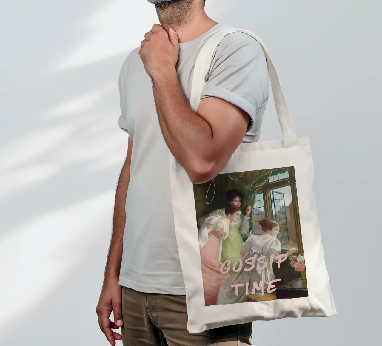 "Gossip Time" - Remix classico, pop art, umoristico, spilla di tendenza borsa in juta da NorwesClub