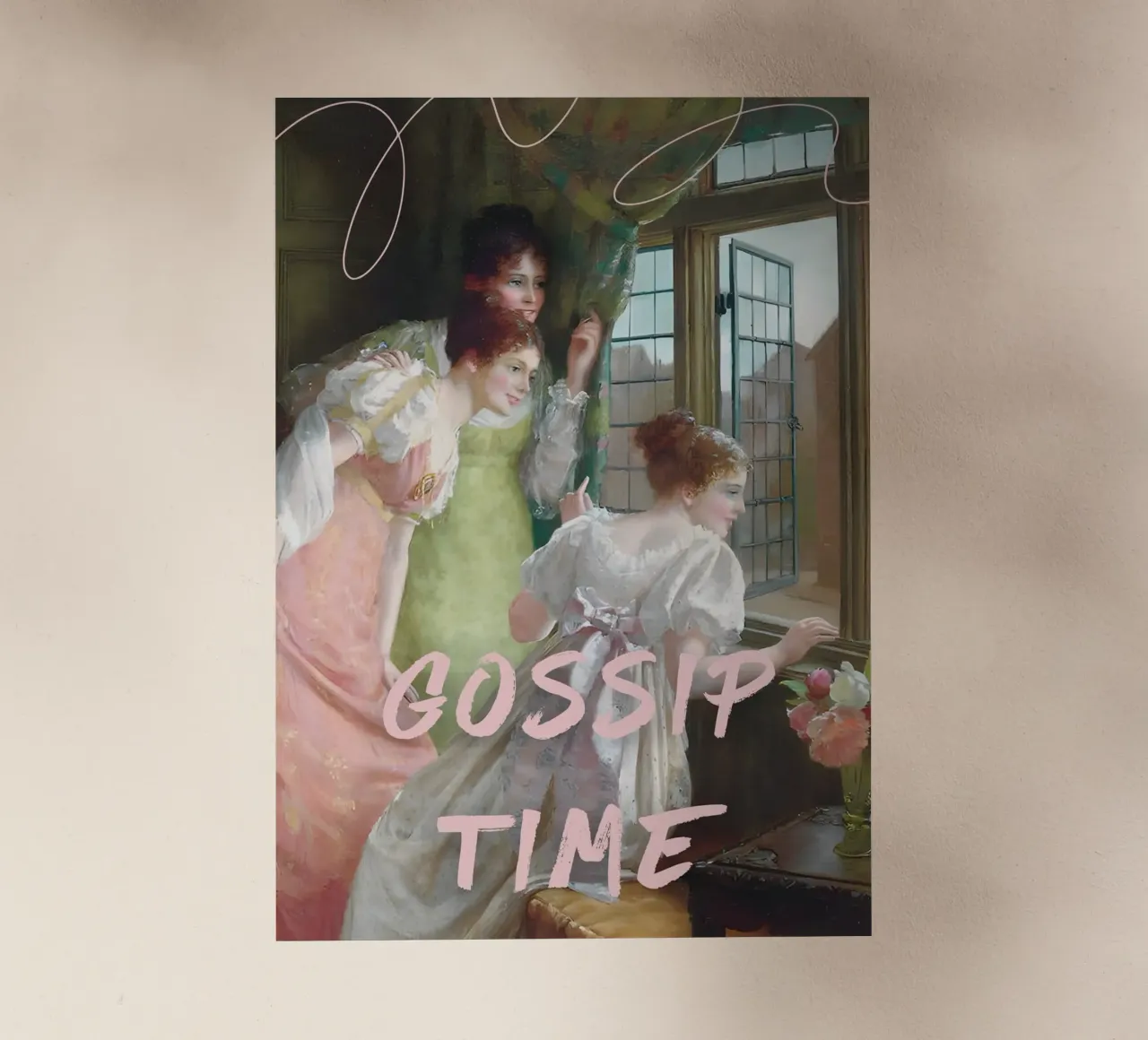 "Gossip Time" - Remix classico, pop art, umoristico, spilla di tendenza pellicola backlit da NorwesClub