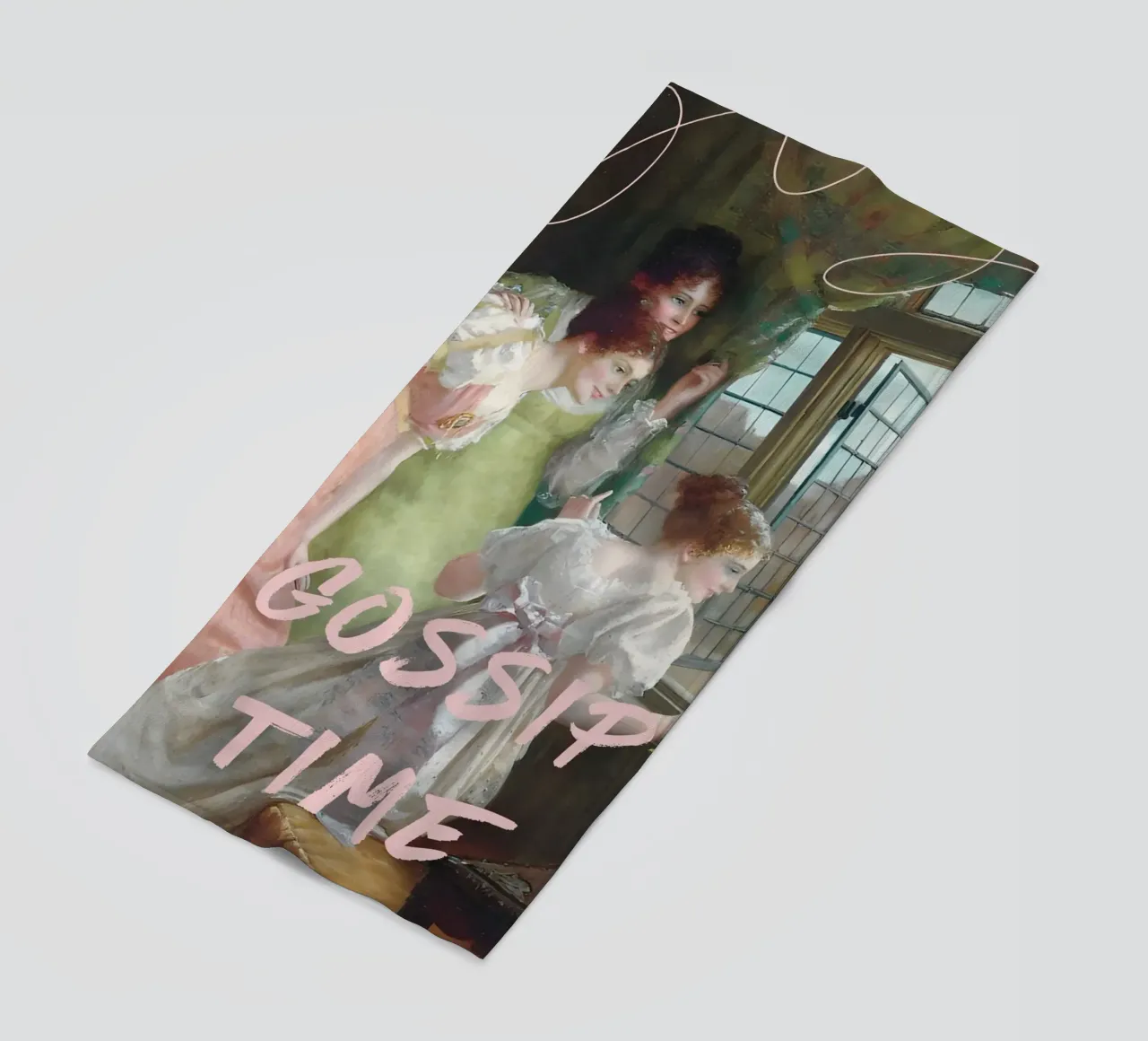 "Gossip Time" - Remix classico, pop art, umoristico, spilla di tendenza telo mare da NorwesClub