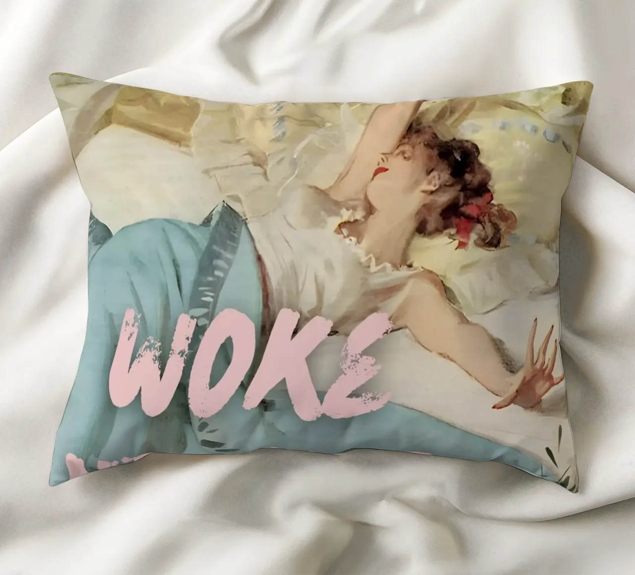 "Woke Up Like This" - Pop Art, Remix classico, Glamour, Trend cuscino da NorwesClub
