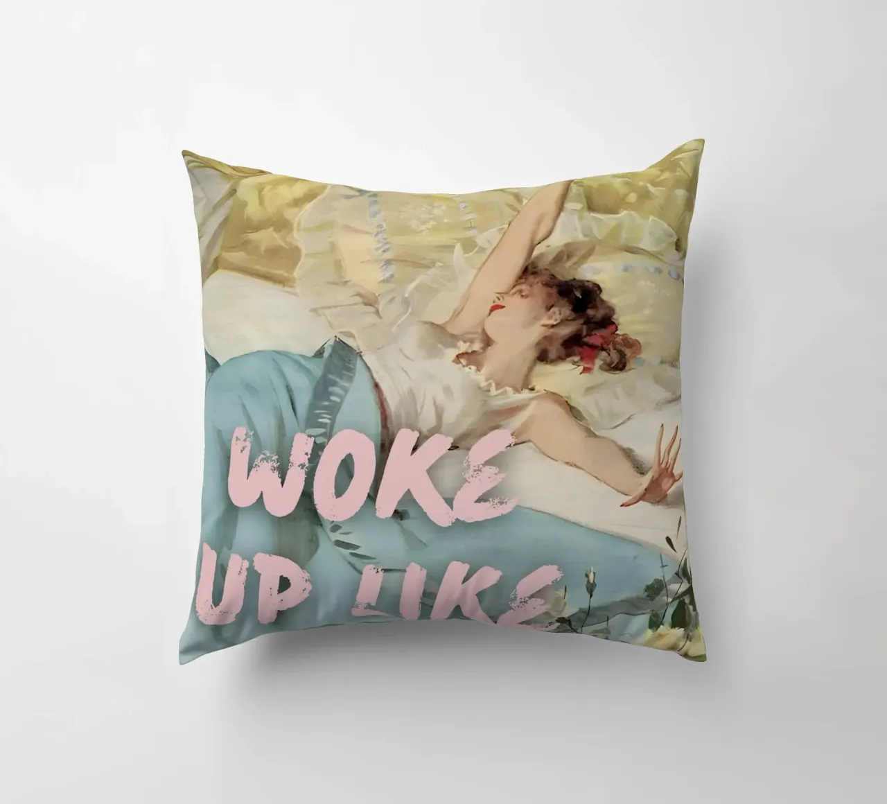"Woke Up Like This" - Pop Art, Remix classico, Glamour, Trend cuscino da NorwesClub