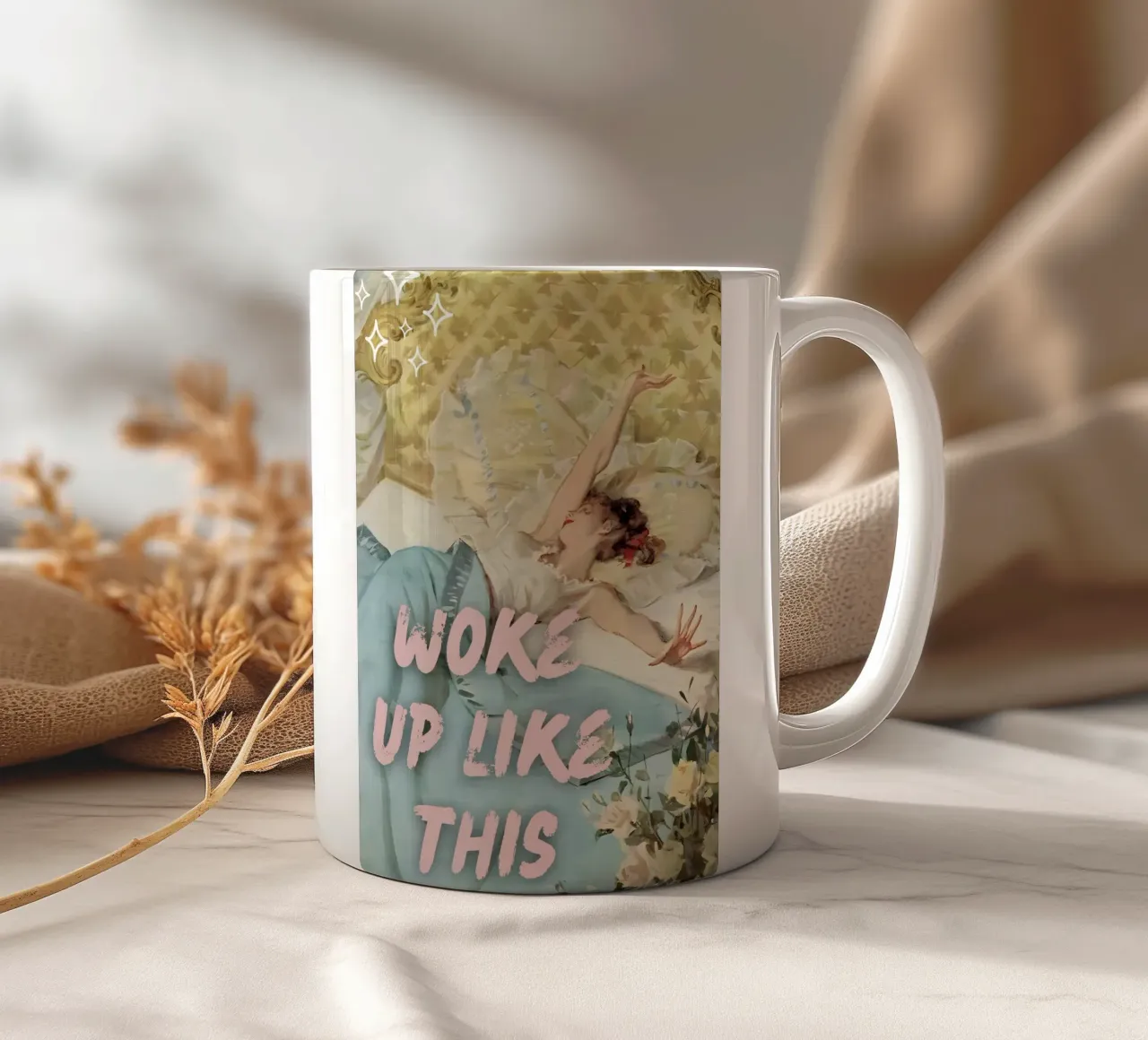 "Woke Up Like This" - Pop Art, Remix classico, Glamour, Trend tazza in ceramica da NorwesClub