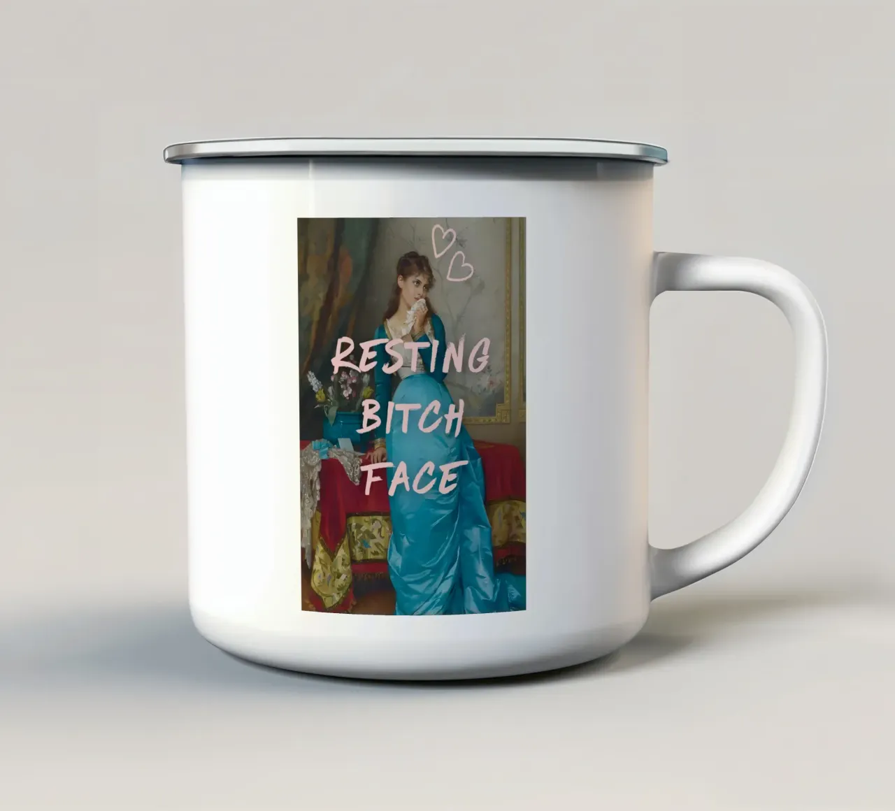 "Faccia da stronza a riposo" - Pop Art, Remix classico, Umoristico, Tre tazza in smalto da NorwesClub