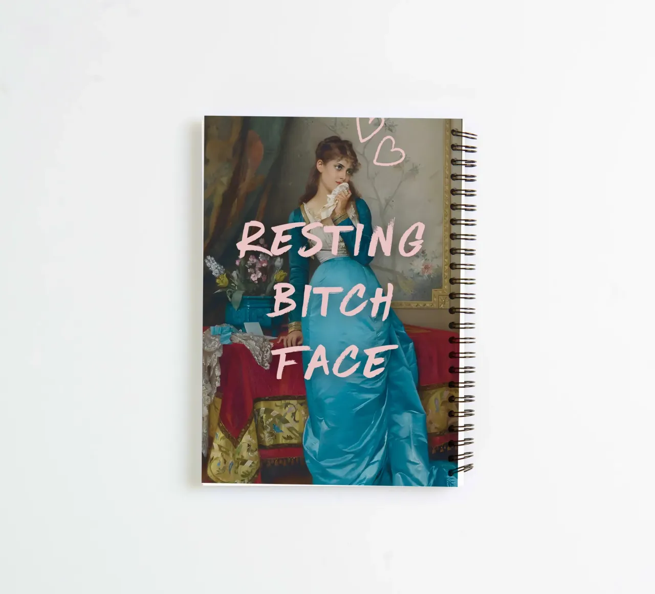 "Resting Bitch Face" - Pop Art, Classic Remix, Humorous, Tre spiral notebook by NorwesClub
