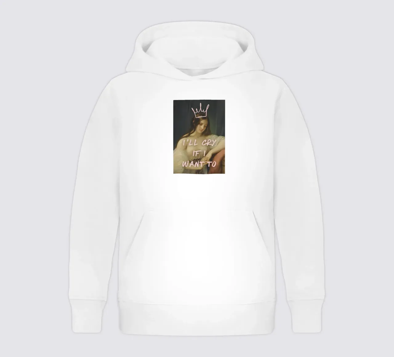 "Piango se voglio" - Pop Art, Remix classico, Empowermen felpa bambino con cappuccio da NorwesClub
