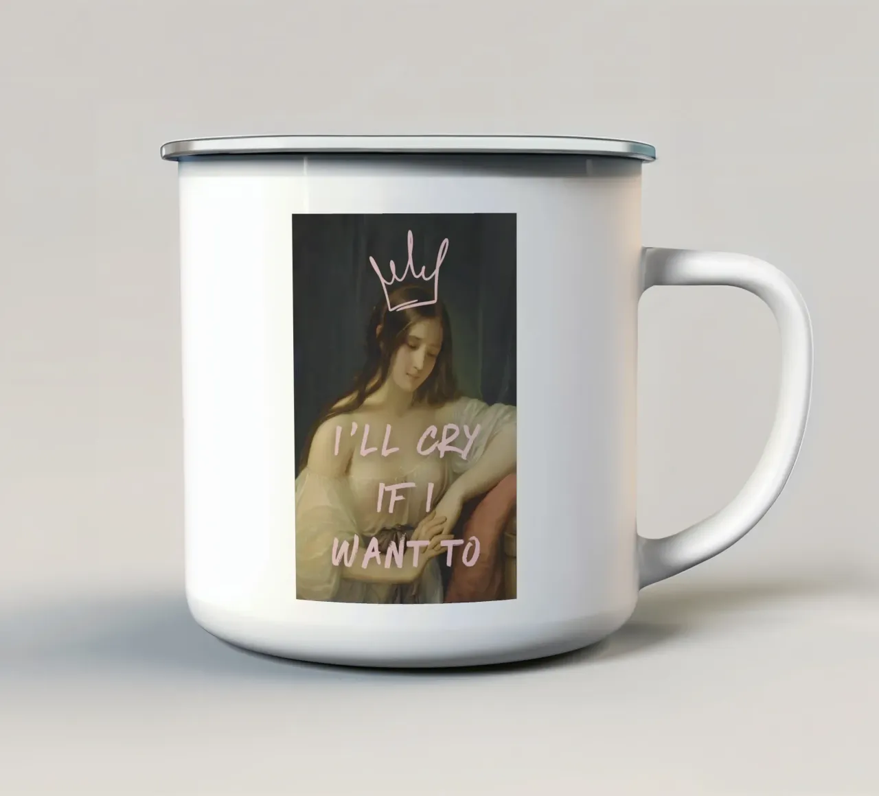 "Piango se voglio" - Pop Art, Remix classico, Empowermen tazza in smalto da NorwesClub