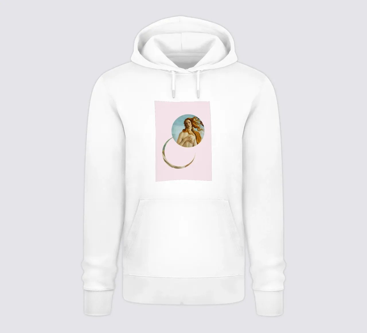 "Venus Reborn" - Botticelli Remix, Minimalista, Dea, Rosa felpa con cappuccio da NorwesClub