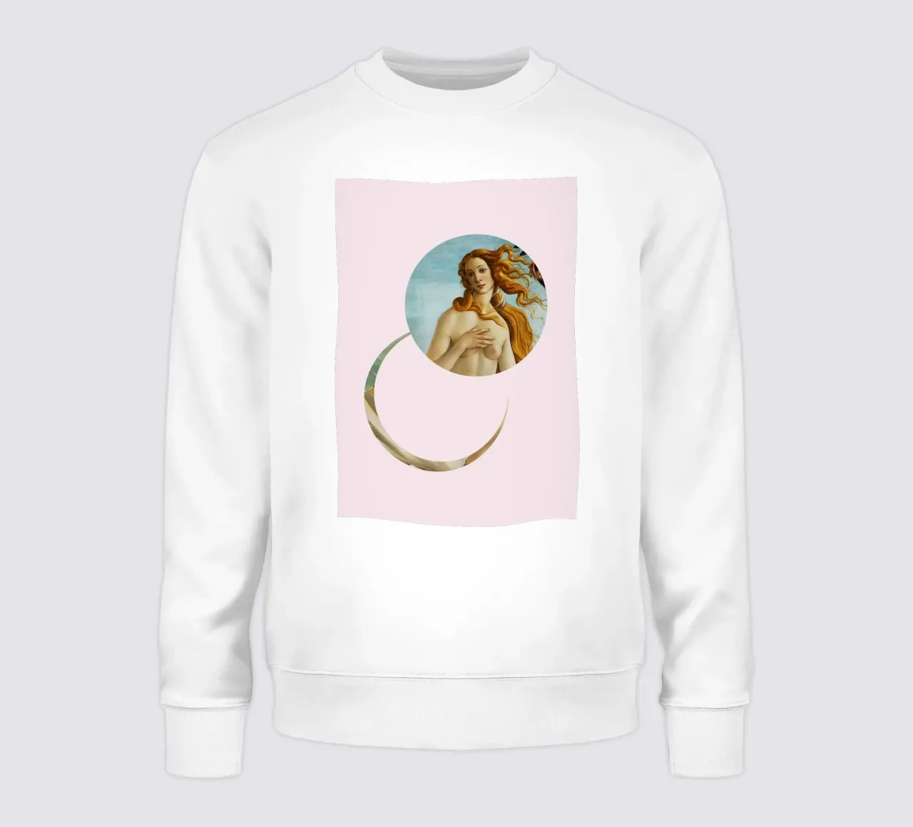 "Venus Reborn" - Botticelli Remix, Minimalista, Dea, Rosa felpa da NorwesClub