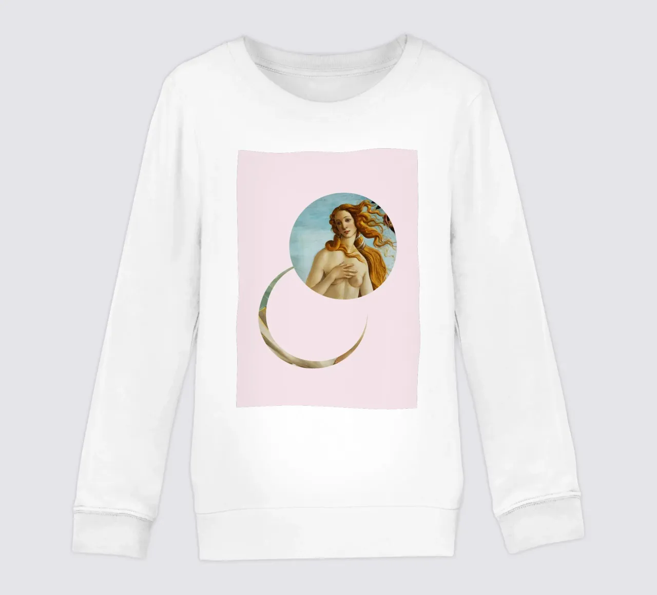 "Venus Reborn" - Botticelli Remix, Minimalista, Dea, Rosa felpa bambino da NorwesClub