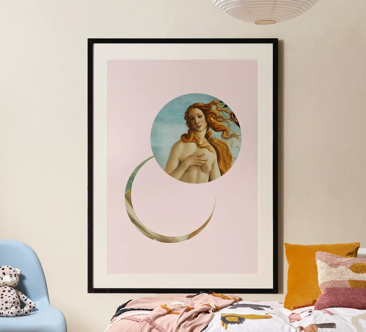 "Venus Reborn" - Botticelli Remix, Minimalista, Dea, Rosa carta hahnemühle da NorwesClub