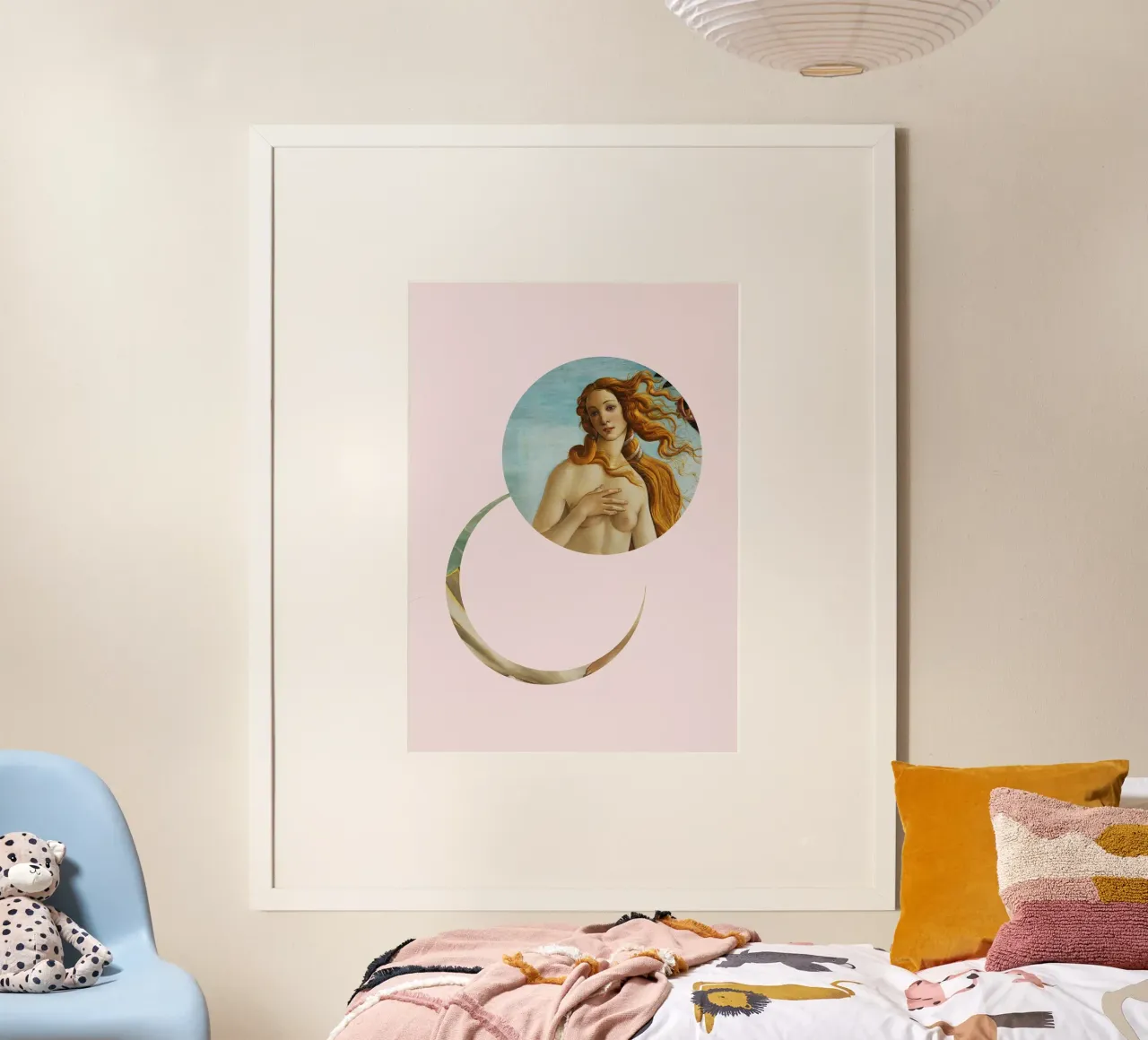 "Venus Reborn" - Botticelli Remix, Minimalista, Dea, Rosa carta hahnemühle da NorwesClub