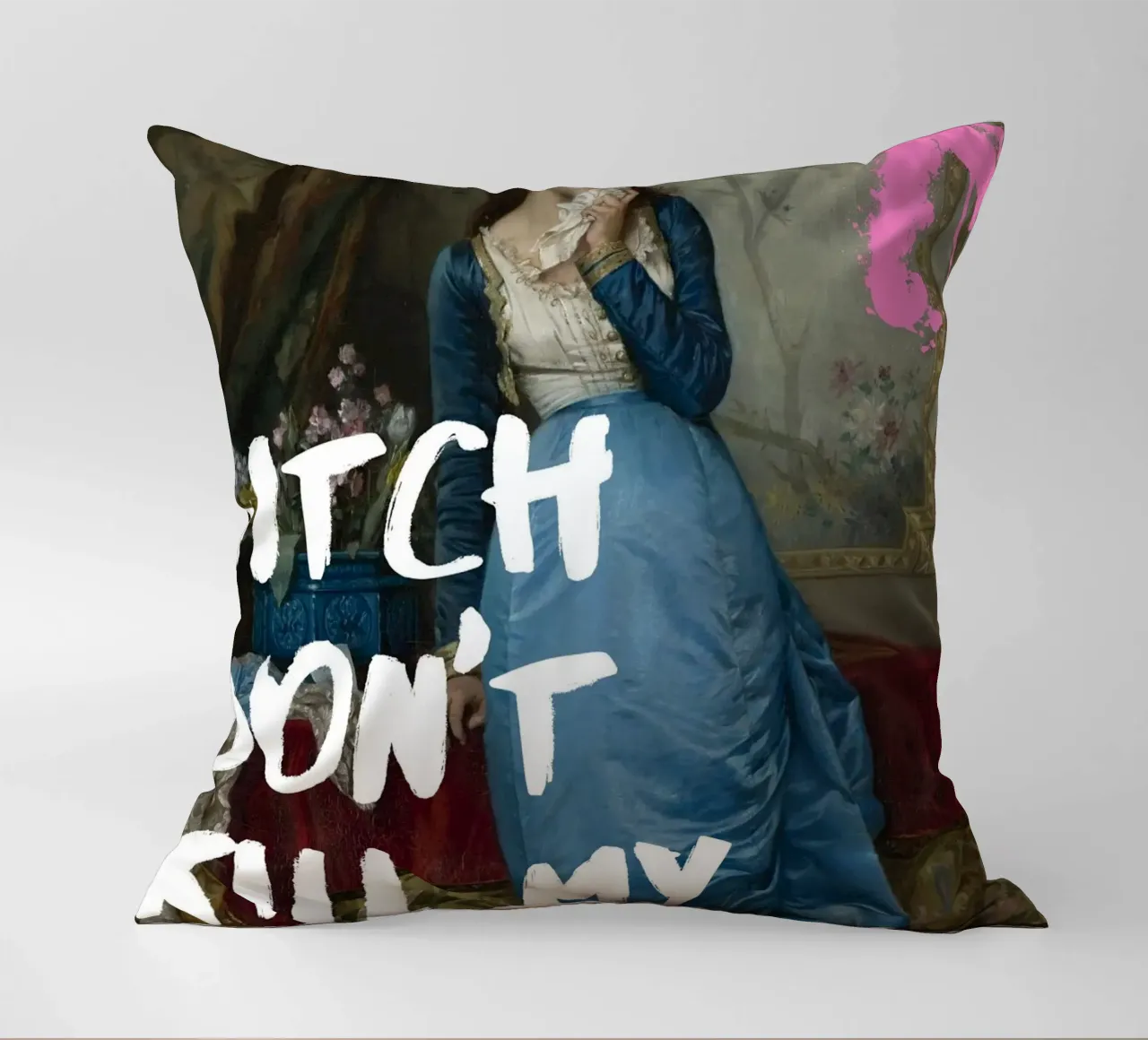 "Don't Kill My Vibe" - Pop Art, Remix classico, Empowerment, cuscino da NorwesClub