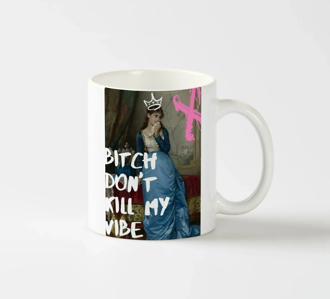 "Don't Kill My Vibe" - Pop Art, Remix classico, Empowerment, tazza in ceramica da NorwesClub