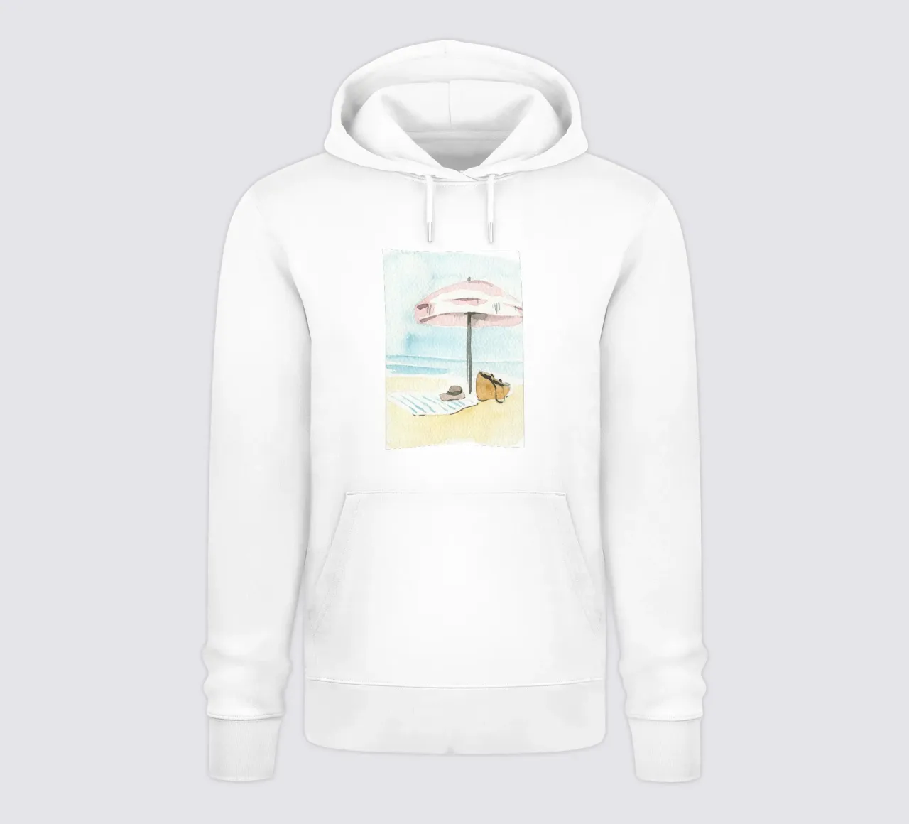 Stampa acquerello Beach Serenity - Coastal Boho Chic felpa con cappuccio da NorwesClub