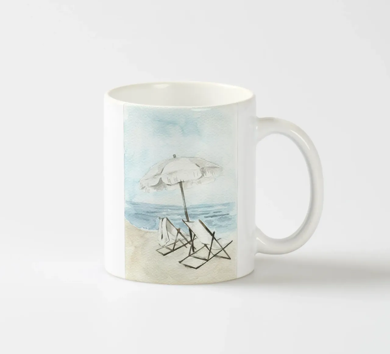 Acquerello Coastal Chic - Sedie e ombrellone da spiaggia Serenity tazza in ceramica da NorwesClub