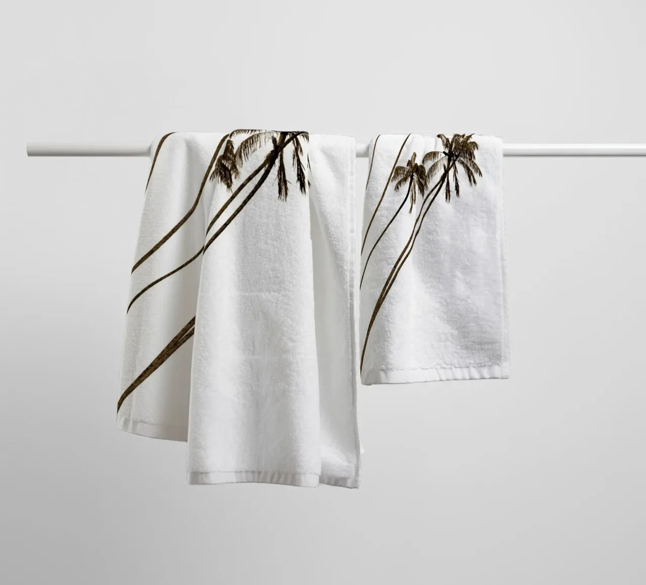 Minimalist Palm Trees - Tropical Serenity Abstract towel by NorwesClub