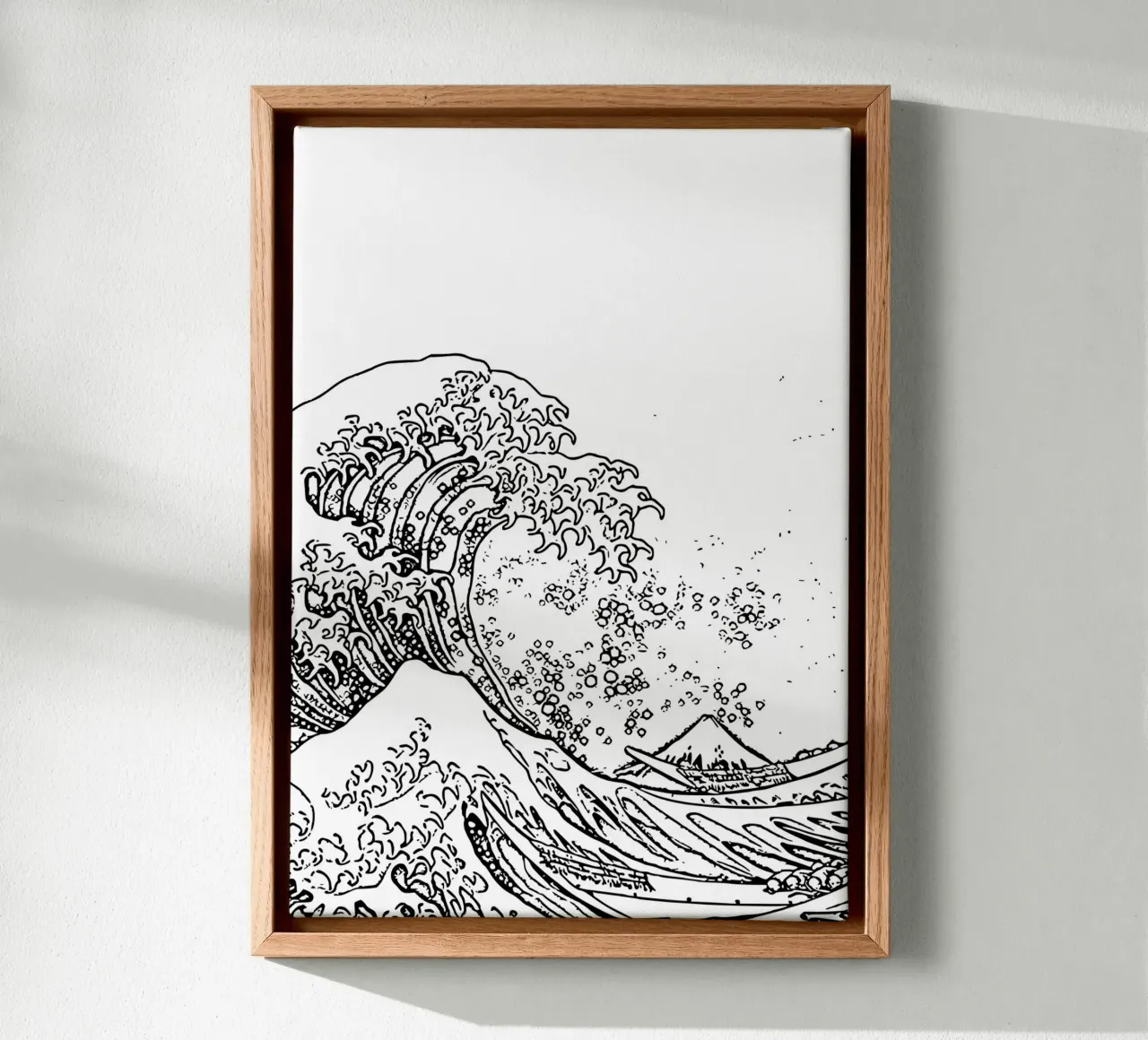 Hokusai's Great Wave - Japanese Ukiyo-e Line Art canvas by NorwesClub