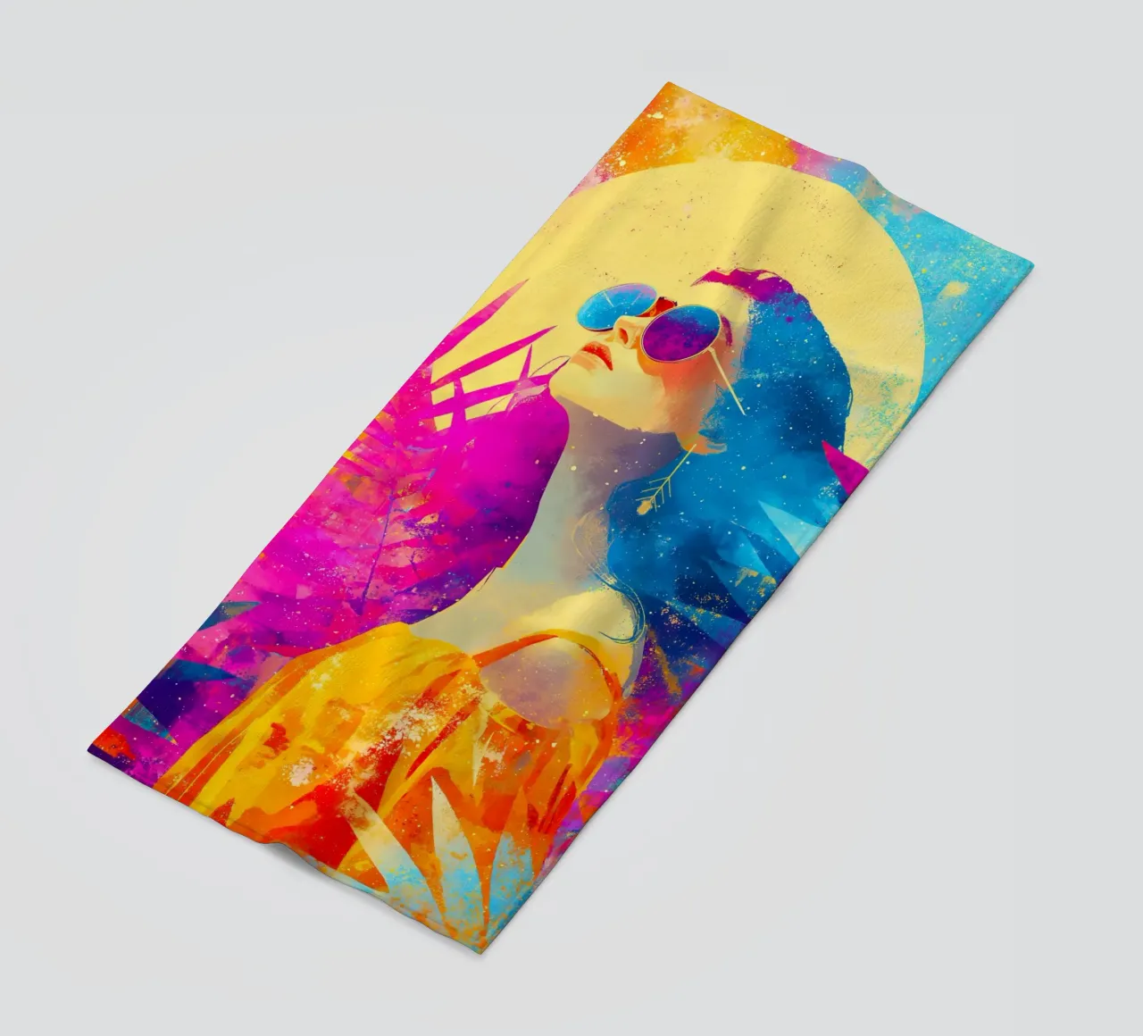 Summer chillout beach towel by Justyna Jaszke JBJart