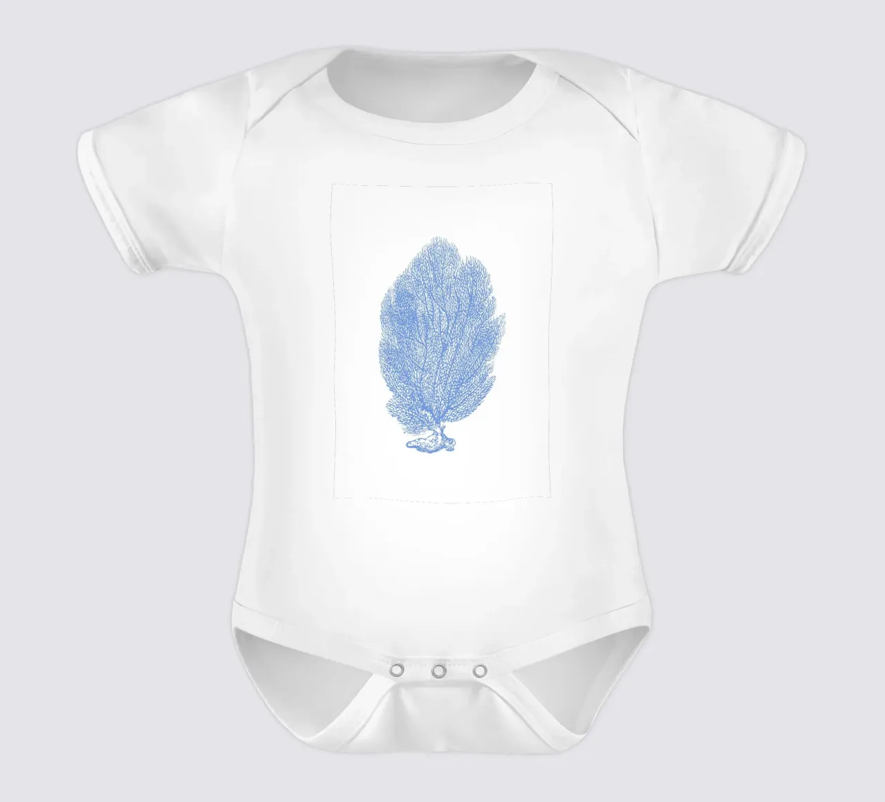 Eleganter blauer Meeresfächer - Botanischer Kunstdruck der Küste Kurzarm Babybody von NorwesClub