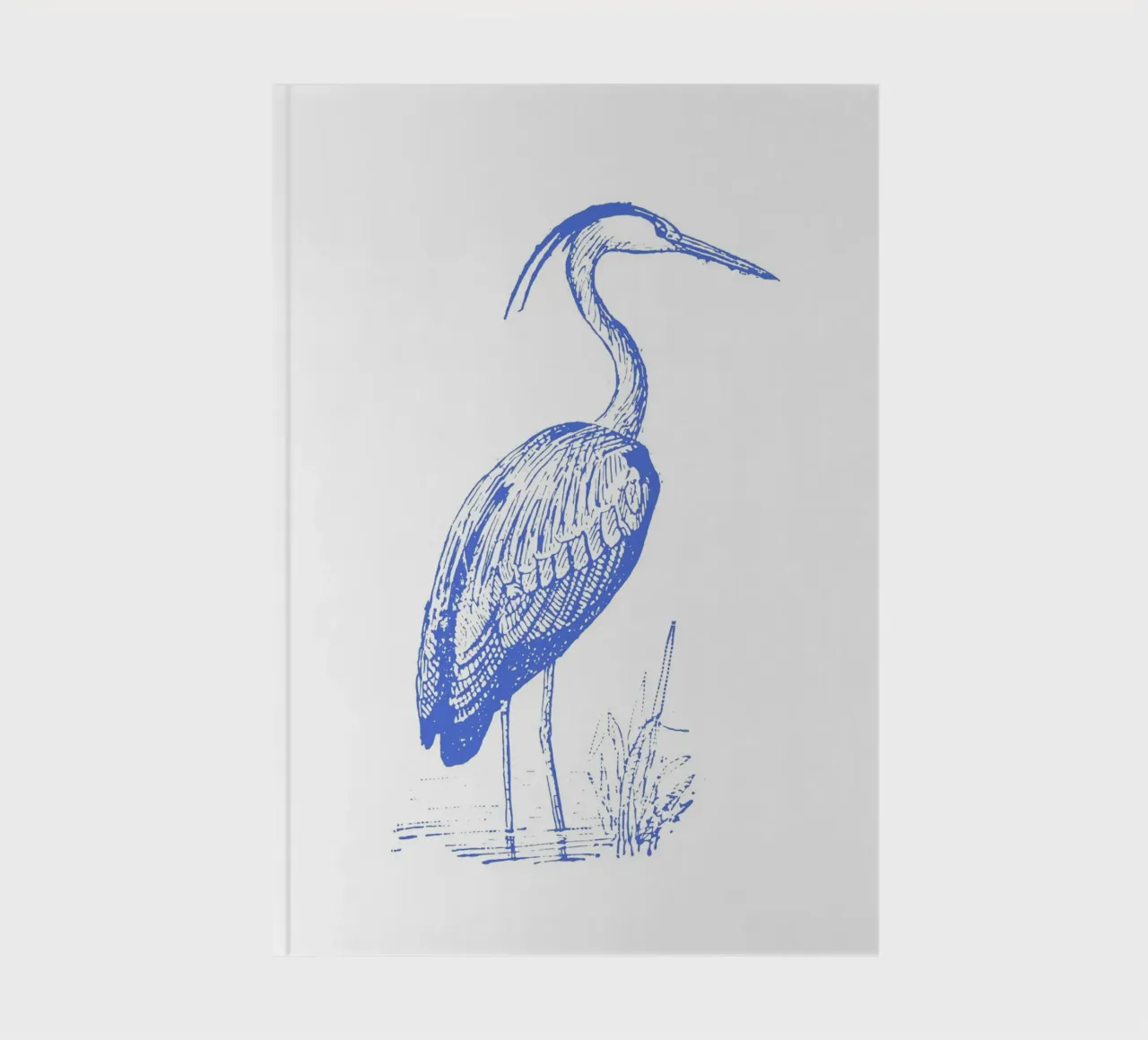 Serene Blue Heron - Coastal Bird Line Art Print notebook by NorwesClub