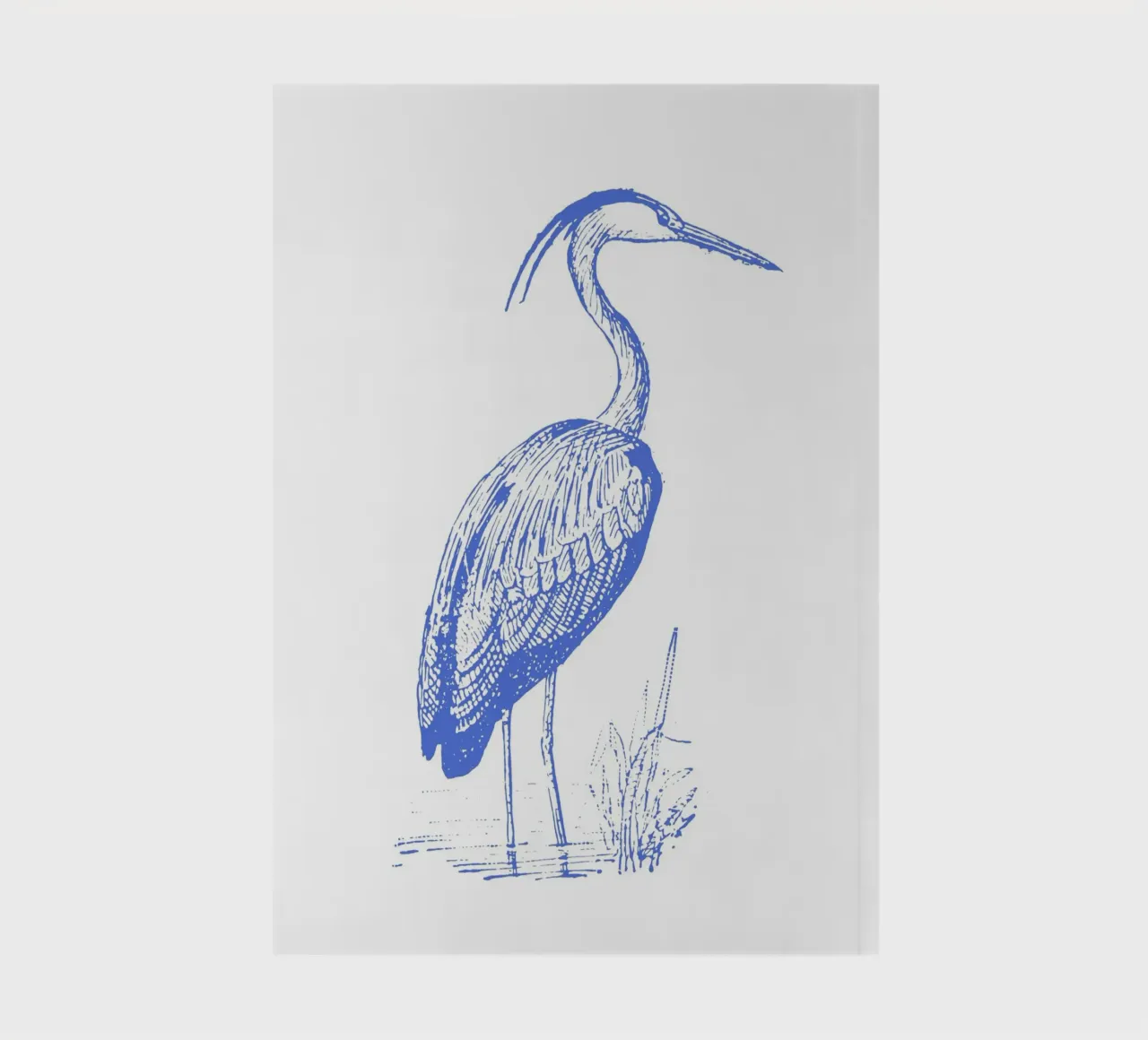 Serene Blue Heron - Coastal Bird Line Art Print notebook by NorwesClub