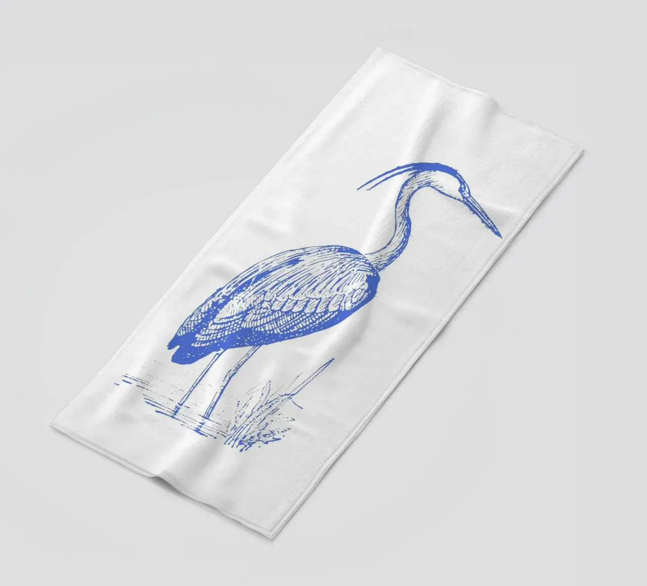 Airone azzurro sereno - Linea uccelli costieri Stampa d'arte telo mare da NorwesClub