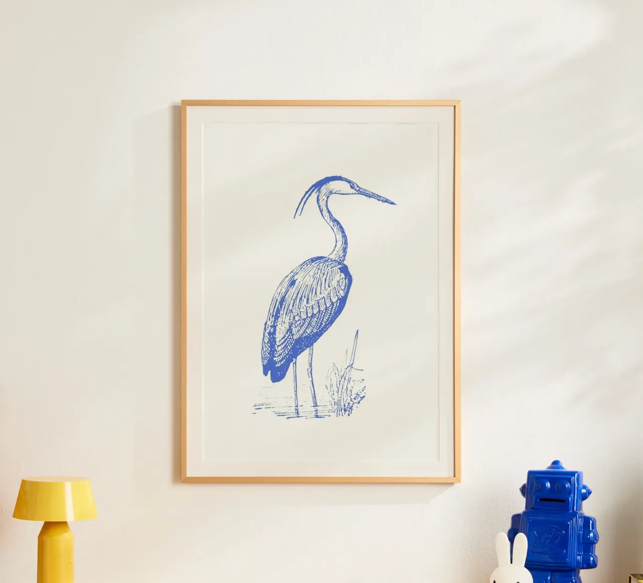 Garza azul serena - Coastal Bird Line Art Print poster de NorwesClub