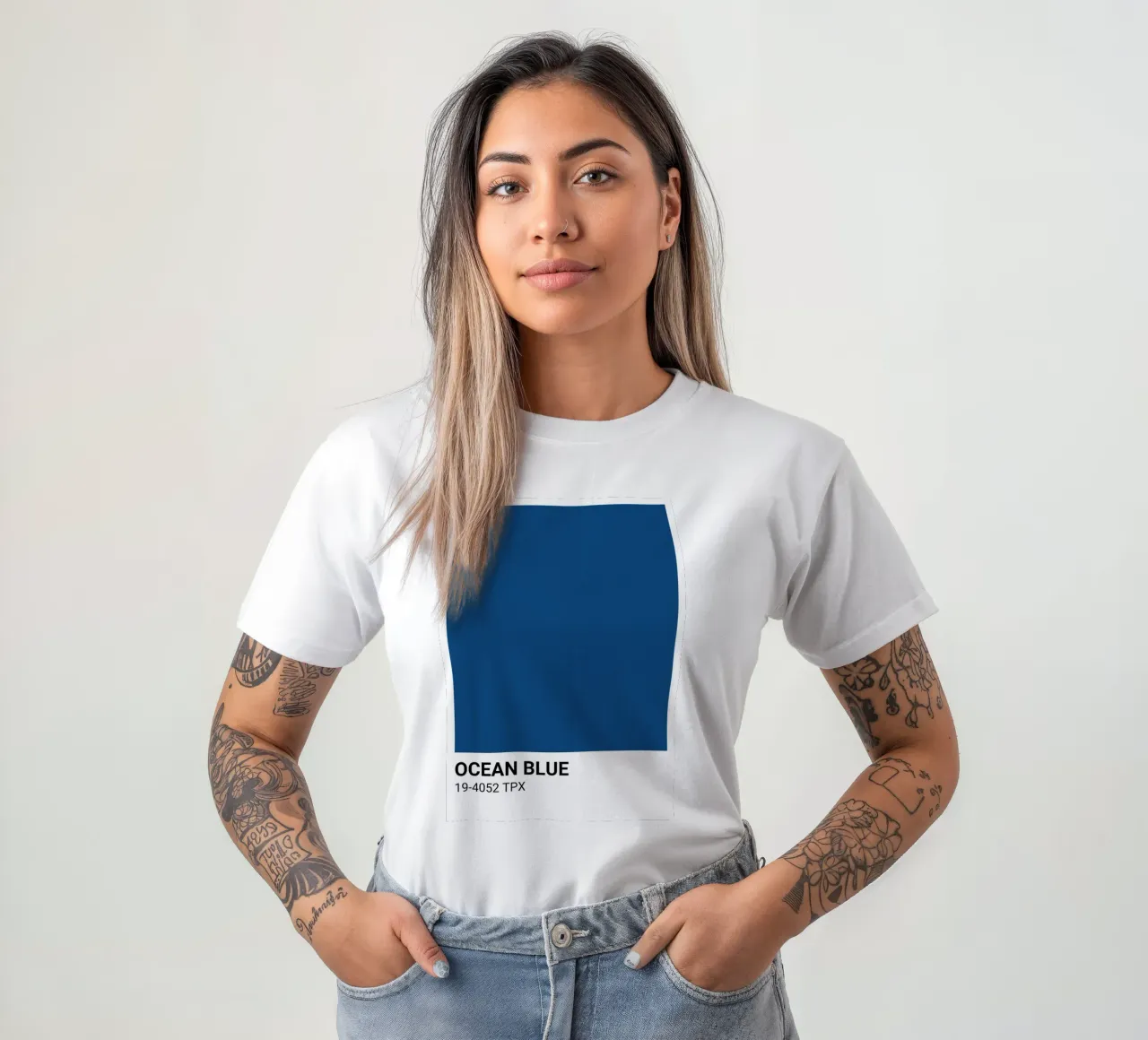 Classic Ocean Blue - Pantone Color Aesthetic Print t-shirt by NorwesClub