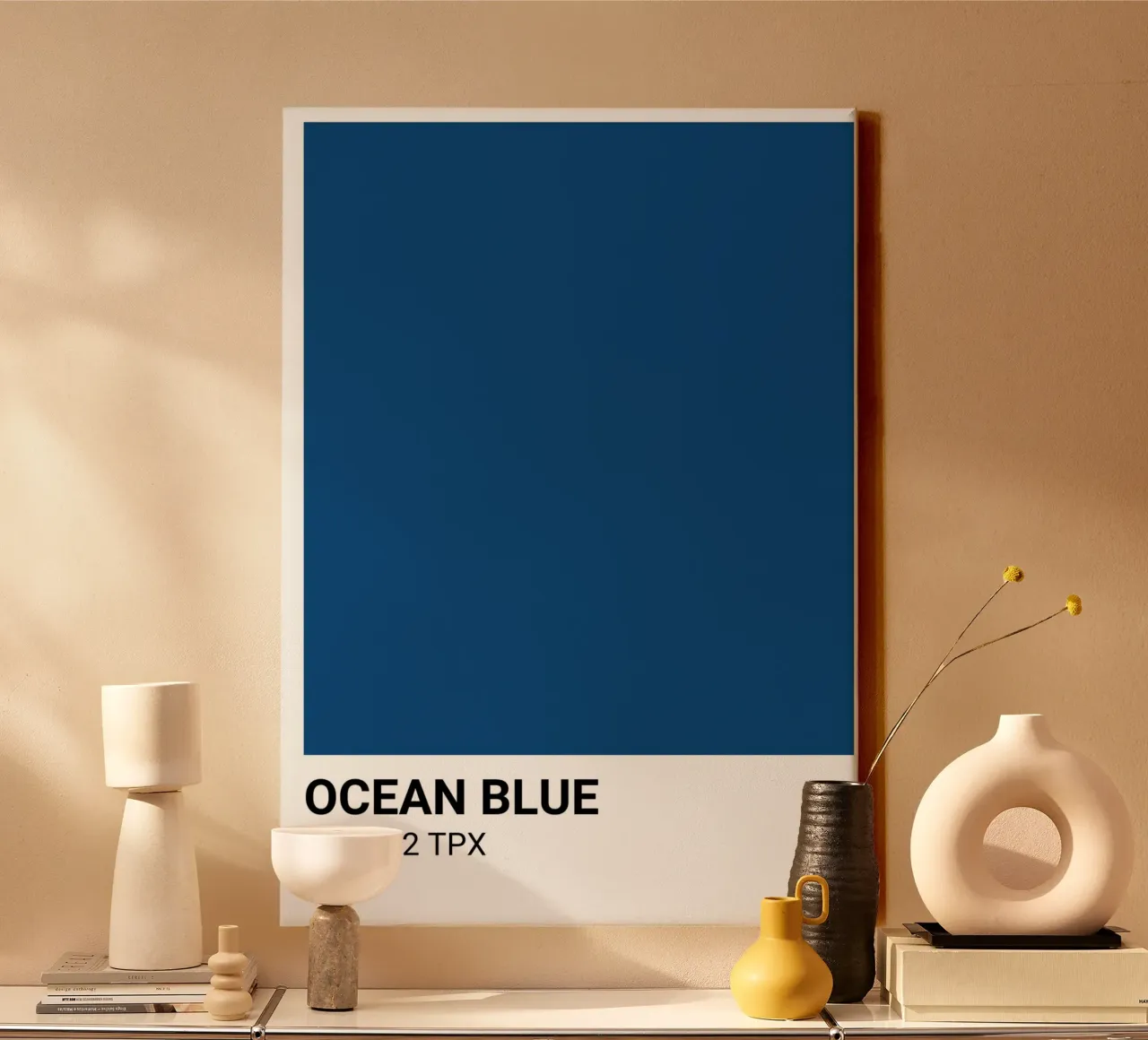 Blu oceano classico - Stampa estetica dei colori Pantone tela con Cornice a cassetta da NorwesClub
