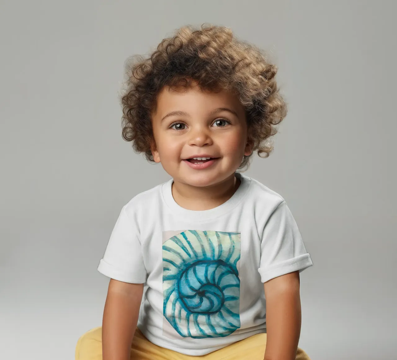 Abstract Nautilus Shell - Coastal Watercolor Spiral baby t-shirt by NorwesClub