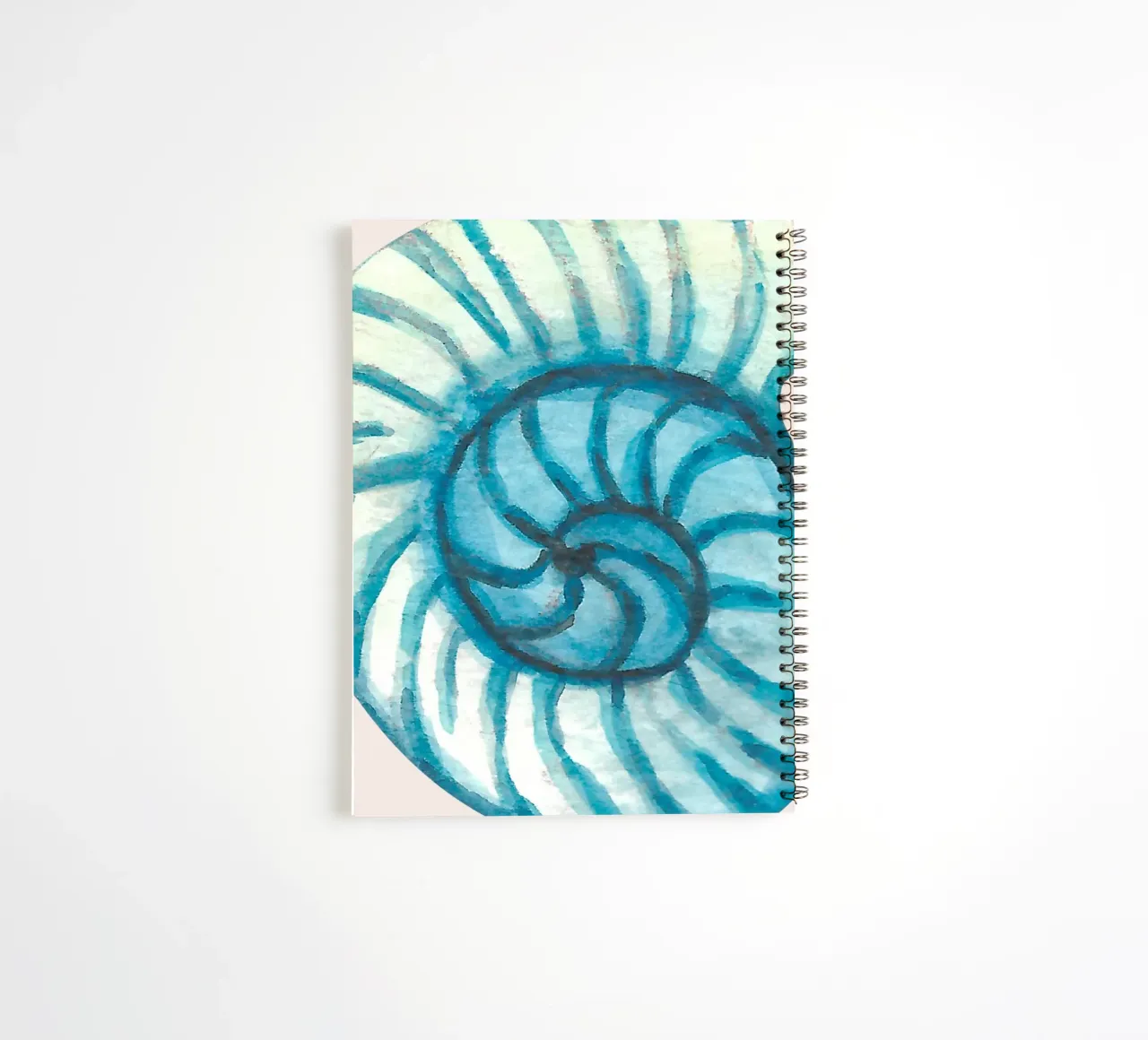 Abstract Nautilus Shell - Coastal Watercolor Spiral spiral notebook by NorwesClub