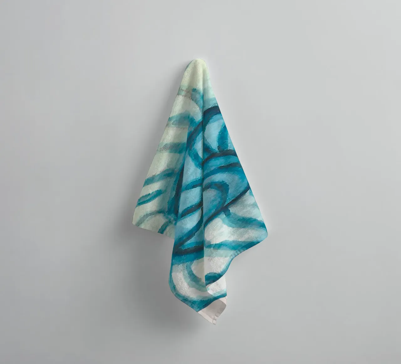 Abstract Nautilus Shell - Coastal Watercolor Spiral towel by NorwesClub