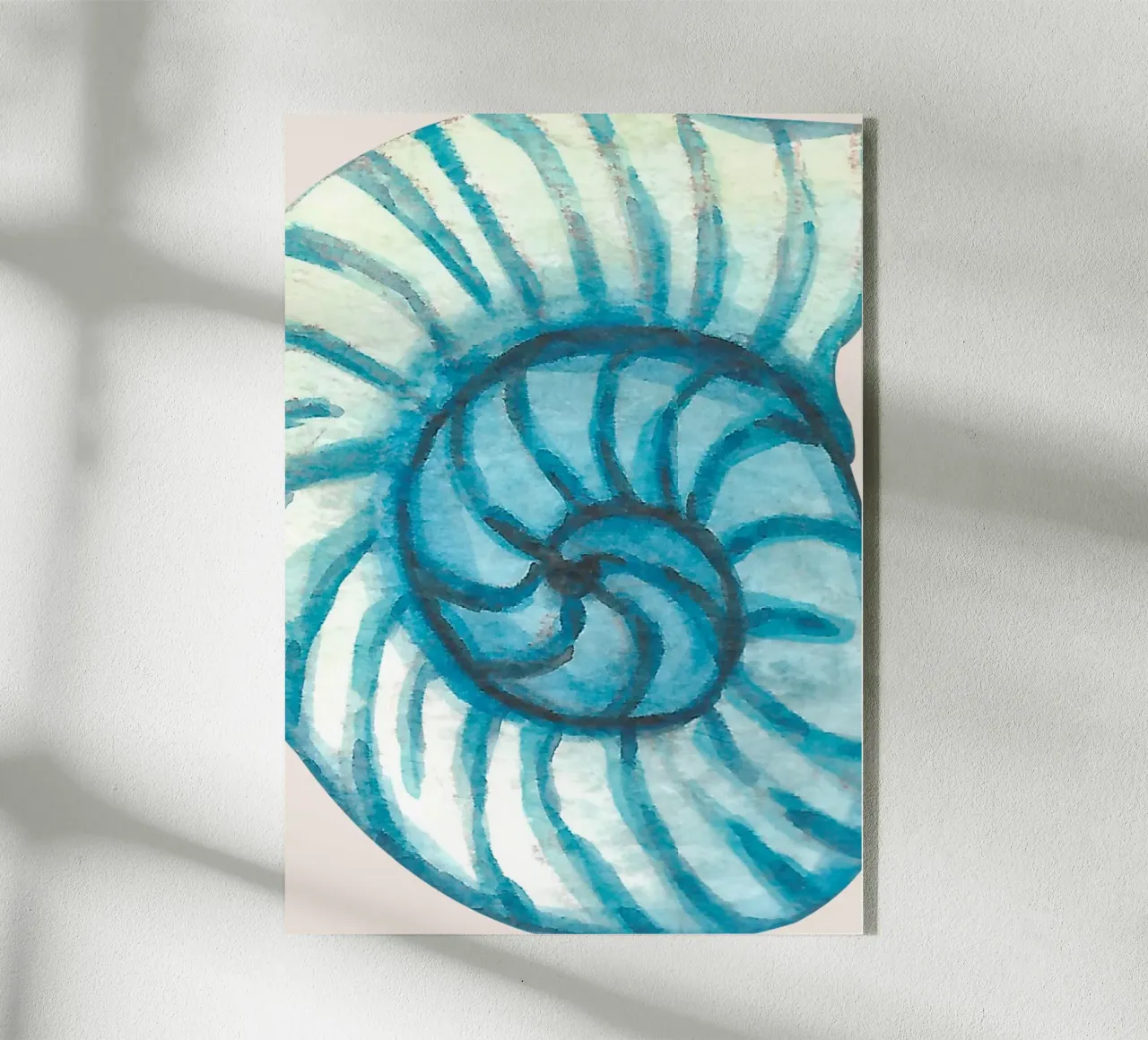 Concha Nautilus Abstracta - Acuarela Costera Espiral metacrilato de NorwesClub