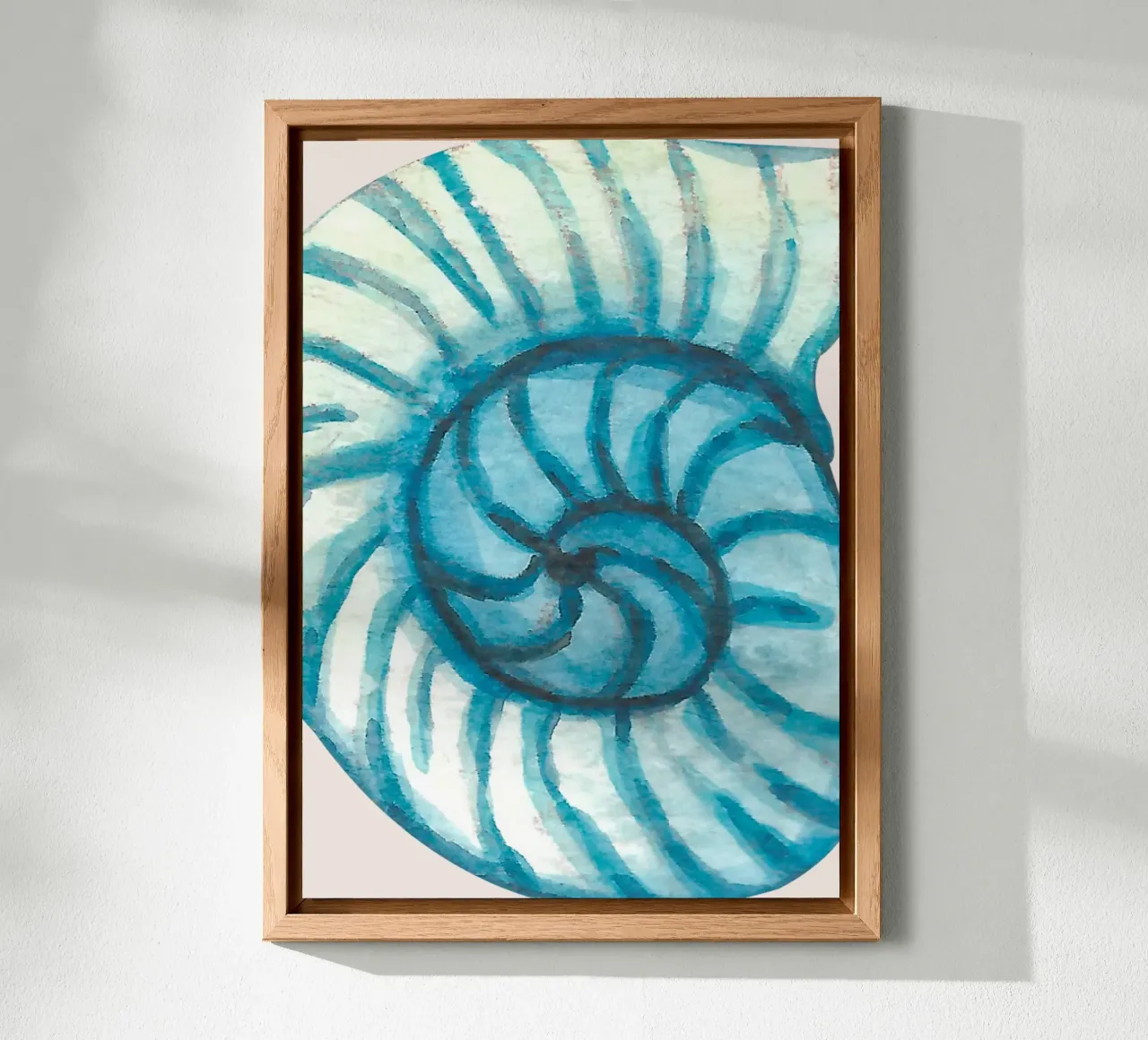 Conchiglia Nautilus astratta - Spirale acquerellata costiera alluminio dibond da NorwesClub