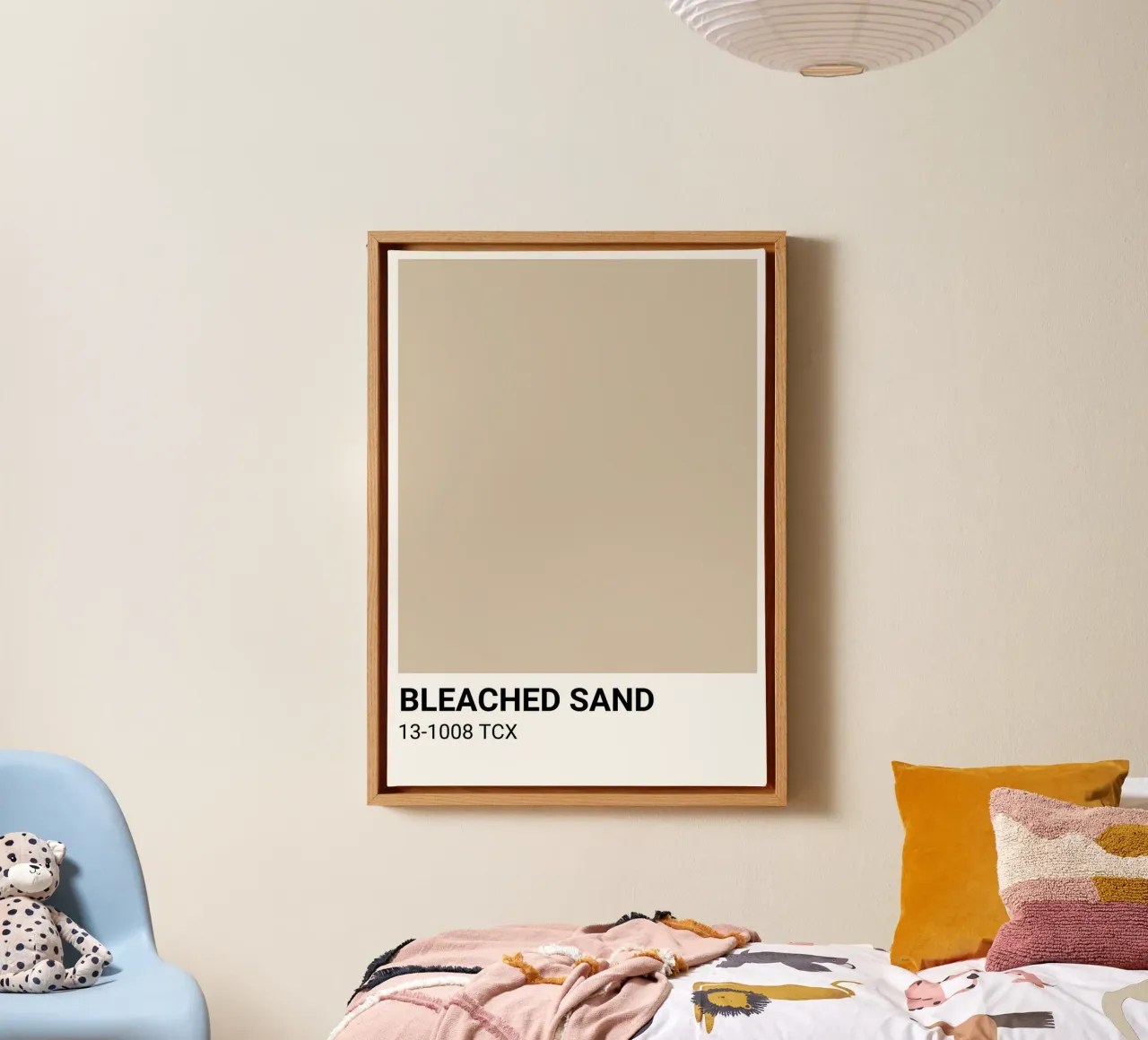 Gebleekt zand - Pantone kleurenesthetische print canvas met Baklijst van NorwesClub