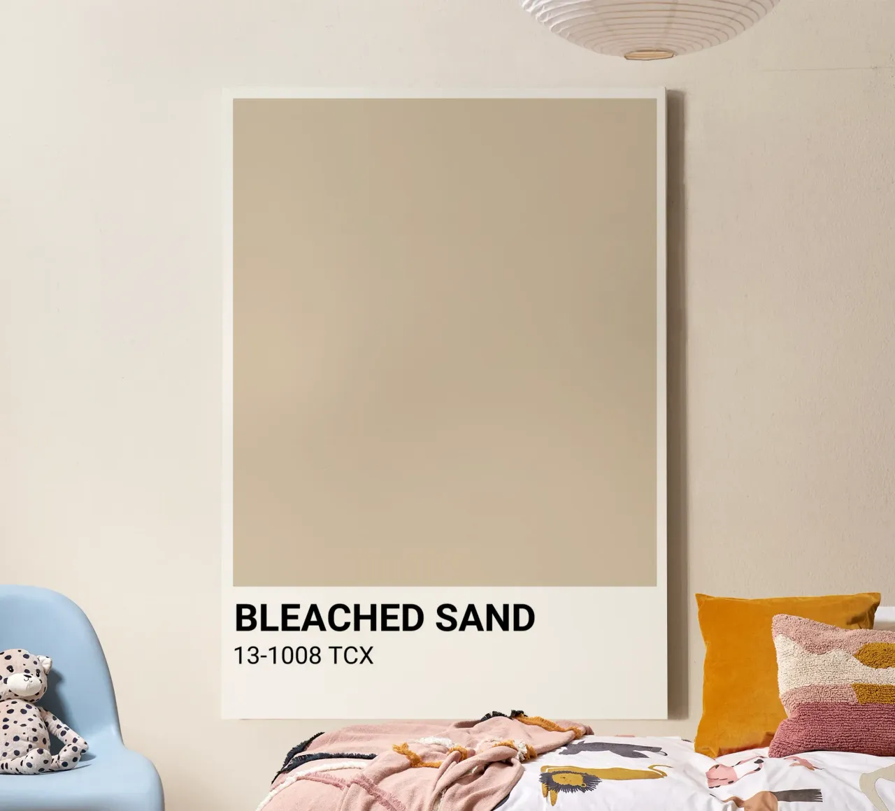 Gebleekt zand - Pantone kleurenesthetische print canvas met Baklijst van NorwesClub