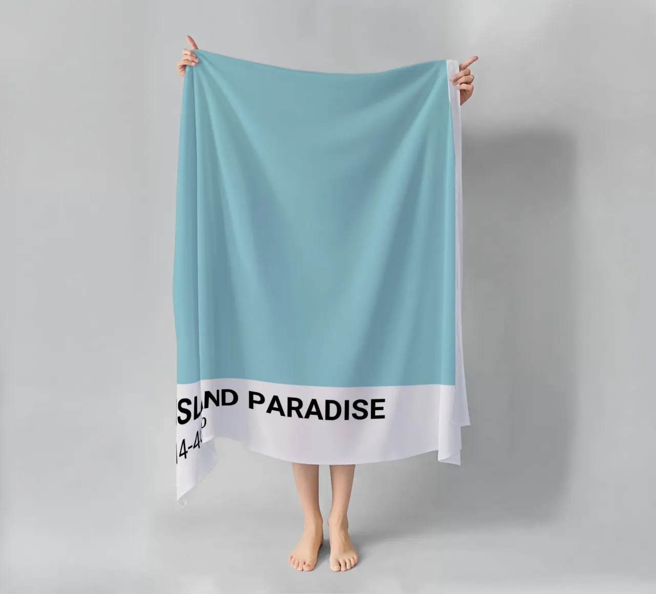 Island Paradise - Pantone Color Aesthetic Print beach towel by NorwesClub