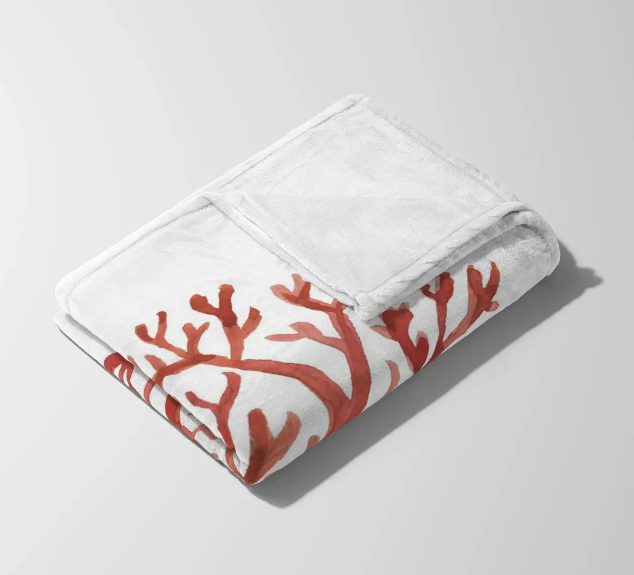Corallo rosso rustico - Arte delle alghe acquerellate costiere coperta in pile da NorwesClub