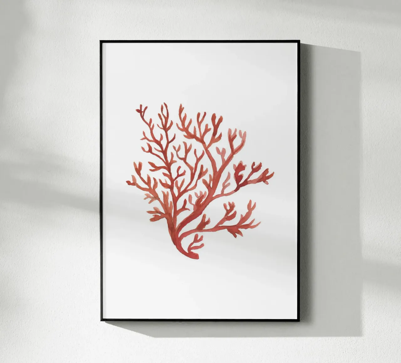 Corallo rosso rustico - Arte delle alghe acquerellate costiere plexiglass da NorwesClub