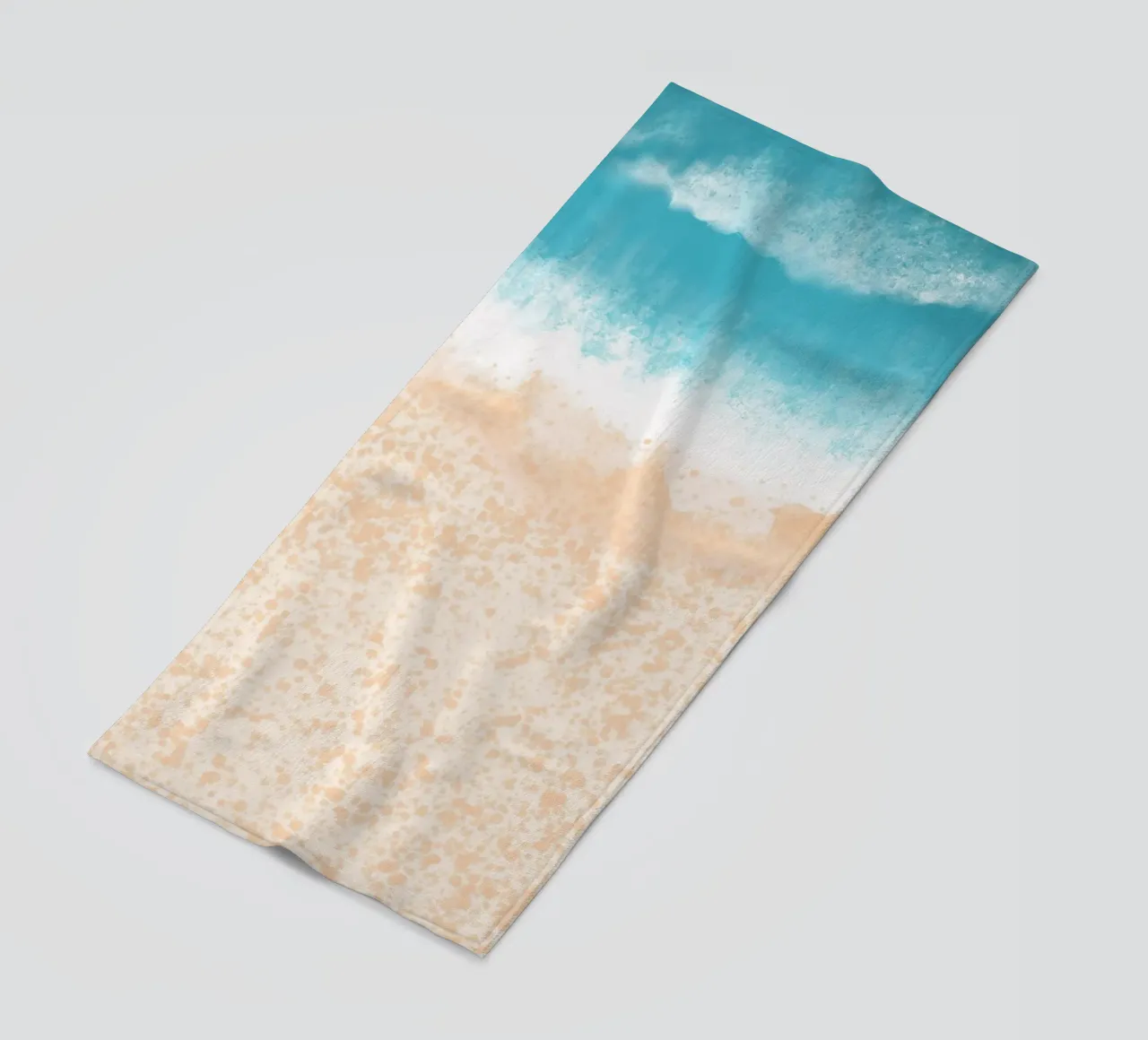 Coastal Horizon - Zandstructuur en oceaangolven strandhanddoek van NorwesClub