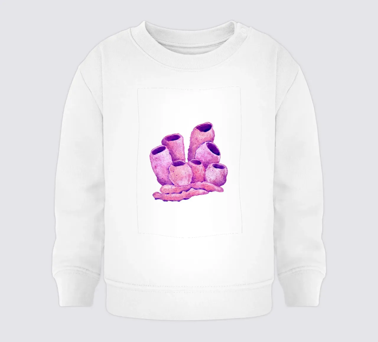 Corallo tubolare rosa e viola - Cluster di scogliera acquerellata felpa neonato da NorwesClub