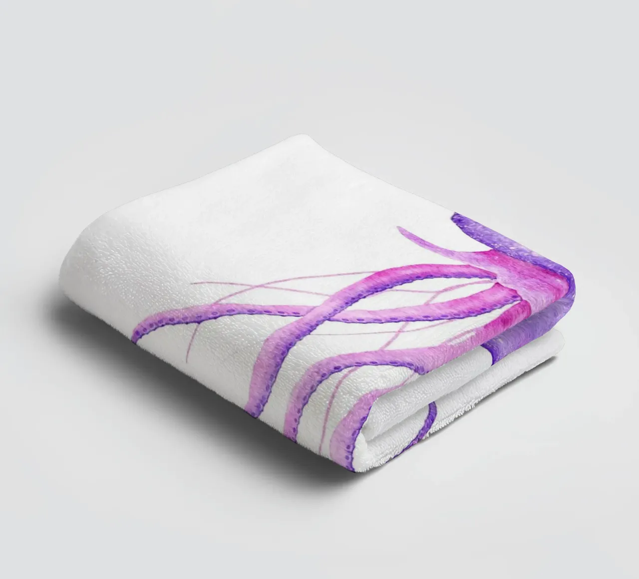 Vivid Purple Jellyfish - Watercolor Marine Life Art towel by NorwesClub