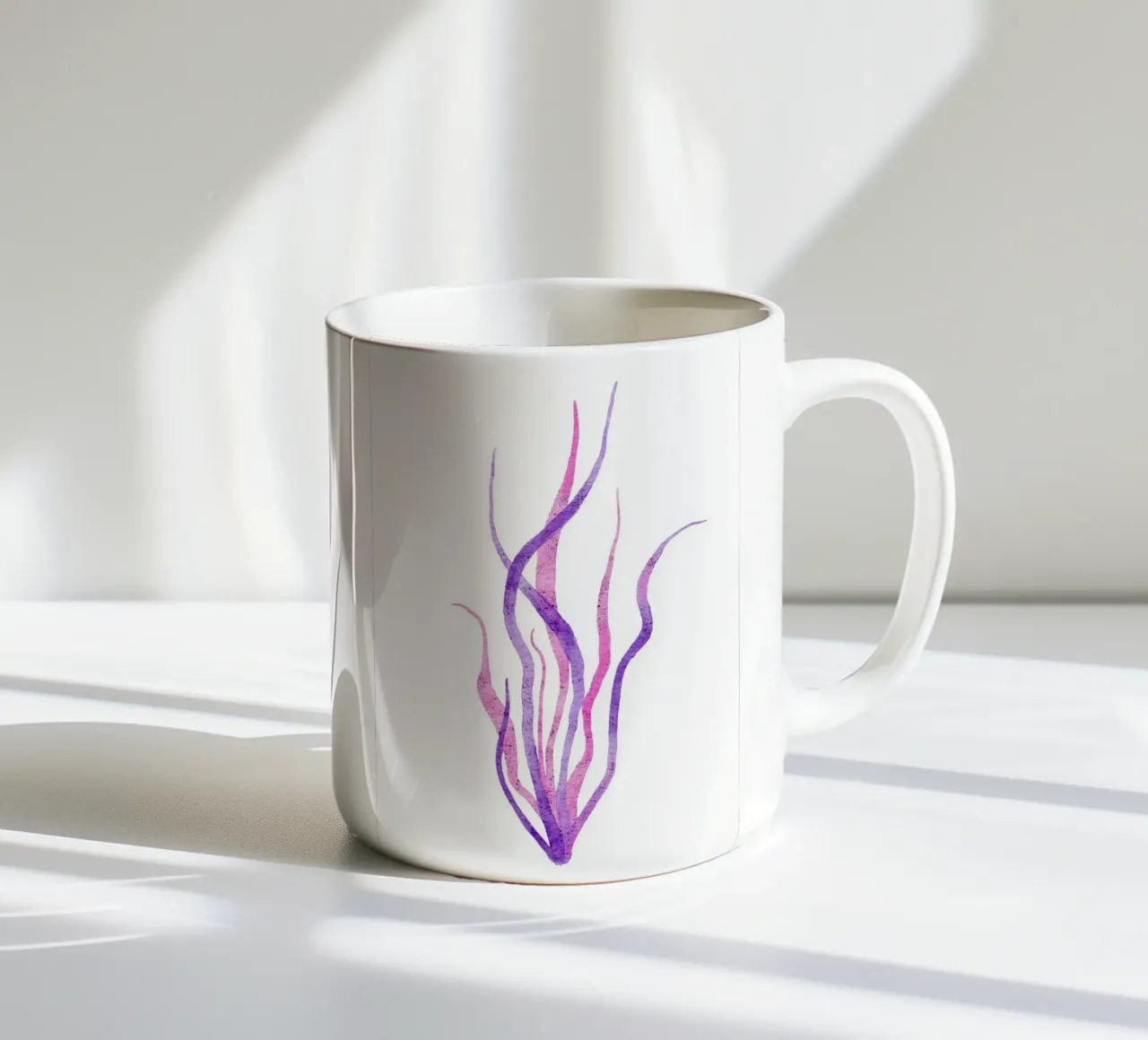 Alghe viola radiose - Flora marina acquerellata tazza in ceramica da NorwesClub