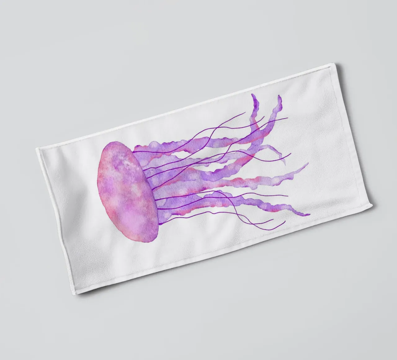Lavender Jellyfish Bloom - Watercolor Marine Life Art towel by NorwesClub